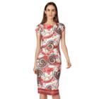 Women's Indication Paisley Floral Sheath Dress, Size: 8, Red
