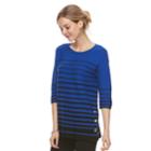 Petite Dana Buchman Side Button Sweater, Women's, Size: Large, Med Blue