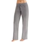 Women's Cuddl Duds Fleece Lounge Pant, Size: Regular, Med Grey