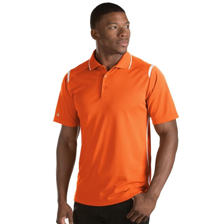 Men's Antigua Merit Essential Golf Polo, Size: Small, Brt Orange