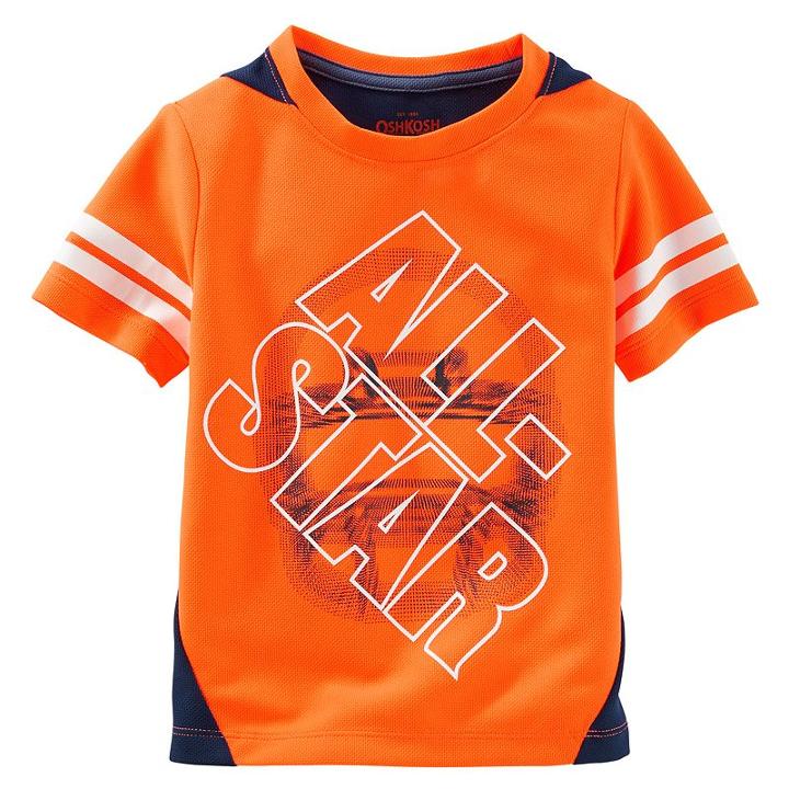 Boys 4-8 Oshkosh B'gosh&reg; Short Sleeve All-star Pieced Active Tee, Boy's, Size: 4, Orange