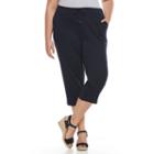 Plus Size Croft & Barrow&reg; Knit Capris, Women's, Size: 3xl, Blue (navy)
