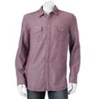 Men's Sonoma Goods For Life&trade; Modern-fit Herringbone Button-down Shirt, Size: Medium, Red