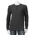 Men's Sonoma Goods For Life&trade; Classic-fit Slubbed Thermal Henley, Size: Small, Dark Grey