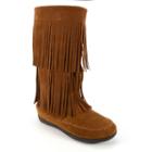 Corkys Mohawk Women's Fringed Boots, Size: 8, Med Brown