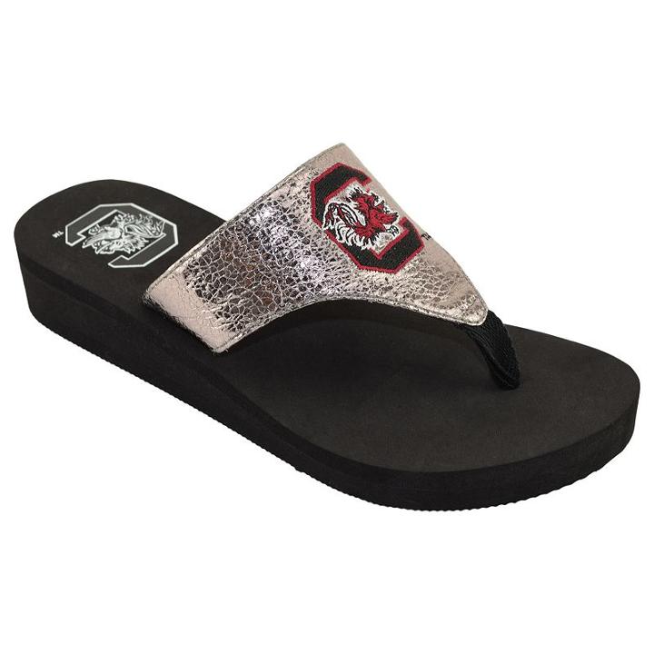 Women's South Carolina Gamecocks Shine Platform Flip-flops, Size: Large, Red/coppr (rust/coppr)