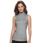 Women's Croft & Barrow&reg; Sleeveless Mockneck Top, Size: Xl, Med Grey