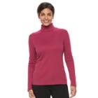Women's Croft & Barrow&reg; Long Sleeve Turtleneck Top, Size: Xxl, Pink