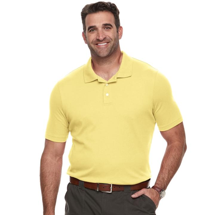 Big & Tall Croft & Barrow&reg; Classic-fit Easy-care Interlock Polo, Men's, Size: L Tall, Med Yellow