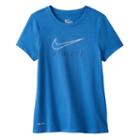 Girls 7-16 Nike Dri-fit Athlete Swoosh Tee, Girl's, Size: Small, Turquoise/blue (turq/aqua)
