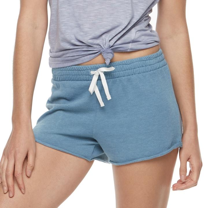 Juniors' So&reg; Tie Waist French Terry Shorts, Teens, Size: Xs, Med Blue