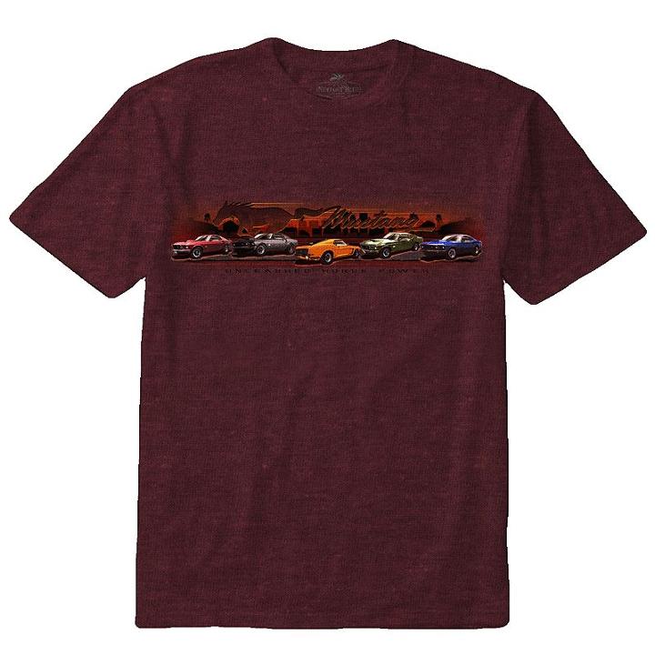 Men's Newport Blue Mustang Unleashed Horsepower Tee, Size: Xl, Brt Red