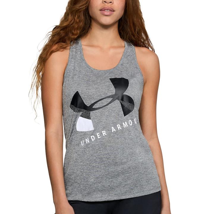 Women's Under Armour Tech Twist Graphic Tank, Size: Xl, Silver