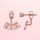 Lc Lauren Conrad Front-back Earrings, Women's, Rose Gold Tone