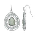 Gray Bead Teardrop Earrings, Women's, Grey
