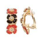 Dana Buchman Triple Poppy Clip On Earrings, Women's, Multicolor