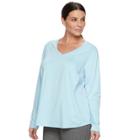 Plus Size Fila Sport&reg; Essential V-neck Tee, Women's, Size: 3xl, Light Blue