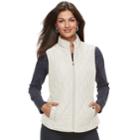 Women's Croft & Barrow&reg; Classic Quilted Vest, Size: Large, White
