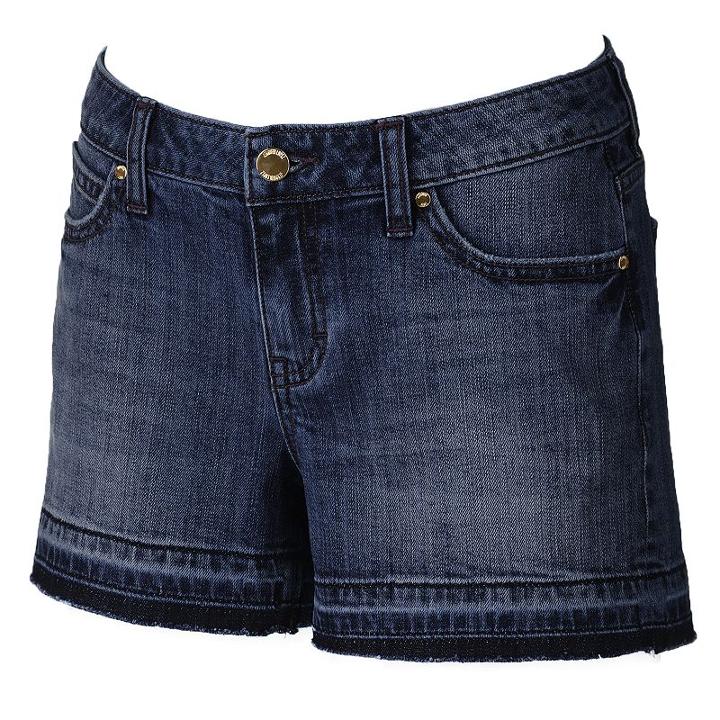 Women's Jennifer Lopez Release-hem Jean Shorts, Size: 0, Dark Blue
