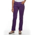 Women's Croft & Barrow&reg; Tummy Slimming Boot-cut Corduroy Pants, Size: 14, Purple