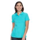 Croft & Barrow, Women's &reg; Classic Solid Polo, Size: Medium, Turquoise/blue (turq/aqua)