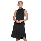 Women's Apt. 9&reg; Asymmetrical Mockneck Shift Dress, Size: Xxl, Black