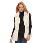 Women's Gallery Reversible Faux-fur Vest, Size: Xl, White