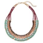 Wooden & Seed Bead Multi Strand Necklace, Women's, Multicolor