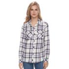 Women's Croft & Barrow&reg; Button-front Shirt, Size: Xxl, Drk Purple