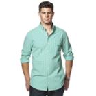 Men's Chaps Classic-fit Plaid Poplin Shirt, Size: Medium, Green