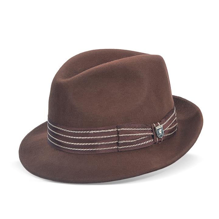 Men's Stacy Adams Wool Felt Fedora, Size: Medium, Brown