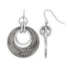 Gray Swirl Circle Link Nickel Free Drop Earrings, Women's, Med Grey