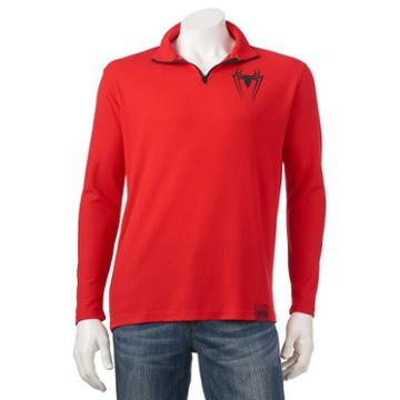 Men's Marvel Hero Elite Spider-man Quarter-zip Top, Size: Large, Dark Red