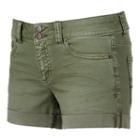 Juniors' Mudd&reg; Flx Stretch 2-button Denim Midi Shorts, Girl's, Size: 5, Med Green