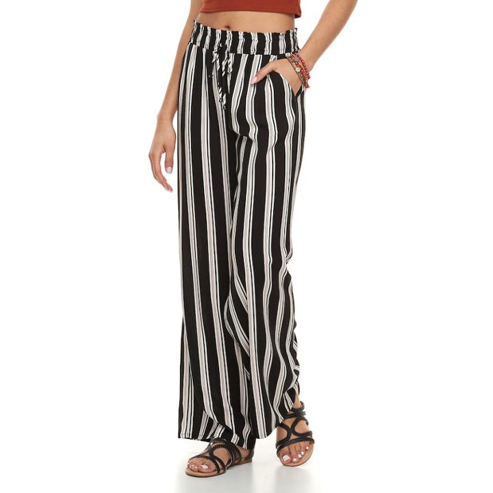 Juniors' Joe B Challis Tie Front Wide-leg Pants, Teens, Size: Xl, Dark Pink