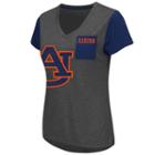 Women's Campus Heritage Auburn Tigers Pocket V-neck Tee, Size: Small, Blue (navy)
