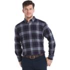Men's Izod Regular-fit Plaid Flannel Easy-care Button-down Shirt, Size: Xxl, Dark Grey
