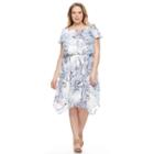 Plus Size Ab Studio Paisley Ruffled Asymmetrical Dress, Women's, Size: 24 W, Ovrfl Oth