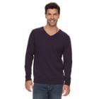Men's Marc Anthony Slim-fit Soft-touch Modal V-neck Sweater, Size: Small, Drk Purple