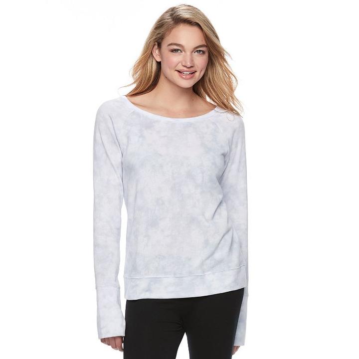 Juniors' So&reg; Perfectly Soft Cross Back Sweatshirt, Teens, Size: Small, Light Blue