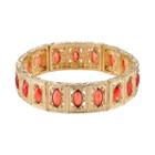1928 Faceted Marquise Stretch Bracelet, Women's, Size: 7, Orange