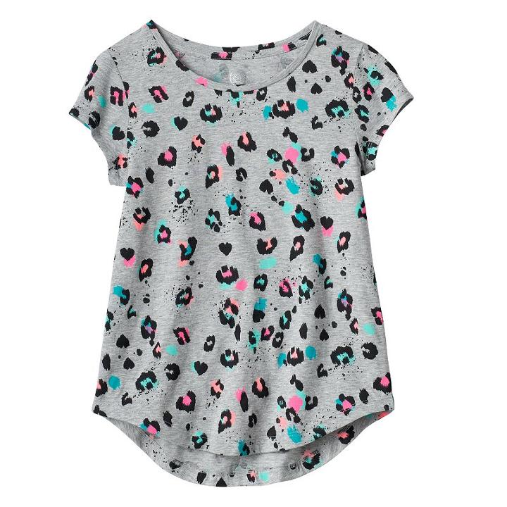 Girls 7-16 So&reg; Short Sleeve Curve Hem Tee, Girl's, Size: 12, Med Grey