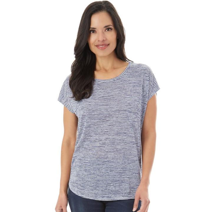Women's Apt. 9&reg; Crochet Back Tee, Size: Large, Blue (navy)
