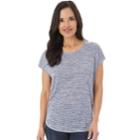 Women's Apt. 9&reg; Crochet Back Tee, Size: Large, Blue (navy)