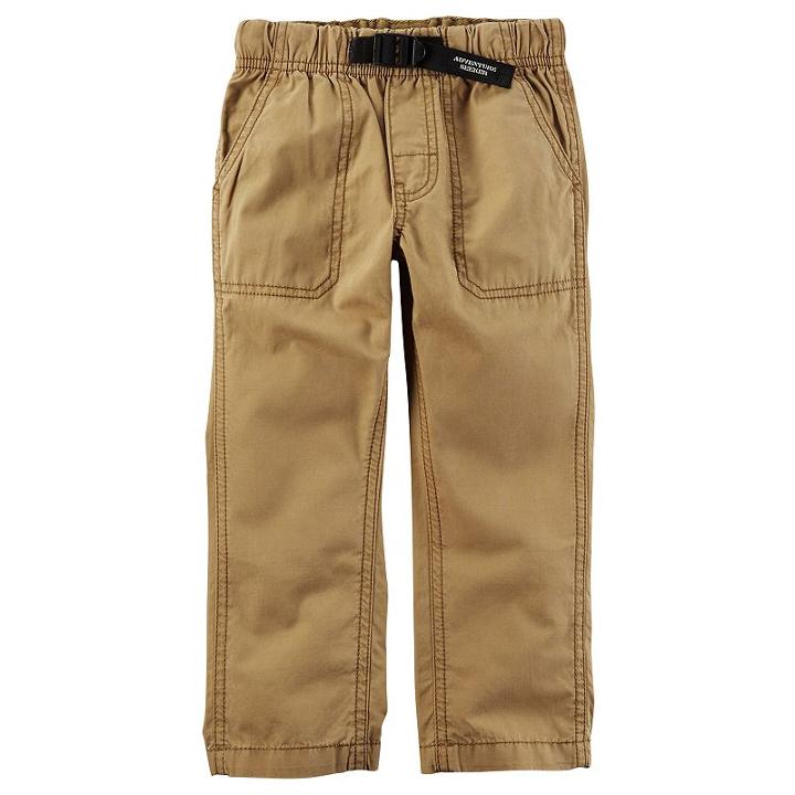 Boys 4-8 Carter's Buckled Poplin Pants, Size: 4, Med Beige