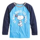 Boys 4-12 Jumping Beans&reg; Retro Peanuts Snoopy Do What Makes You Happy Raglan Graphic Tee, Size: 7, Blue