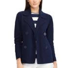 Women's Chaps Combed Cotton Sweater Blazer, Size: Medium, Blue
