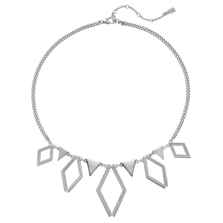 Jennifer Lopez Geometric Pave Link Necklace, Women's, Silver