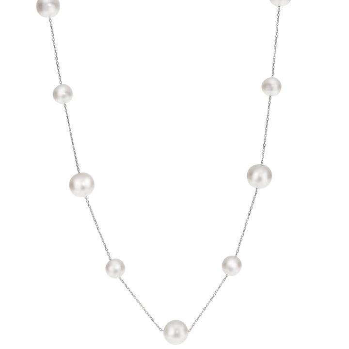 Sterling Silver Cultured Freshwater Pearl Station Necklace, Women's, Size: 18, White