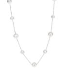 Sterling Silver Cultured Freshwater Pearl Station Necklace, Women's, Size: 18, White